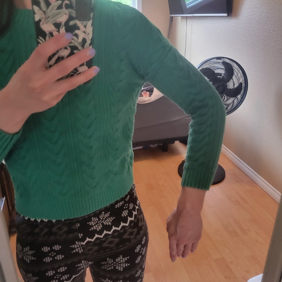 Superdry Cable Knit Sweater - Emerald Green - Picture 3 of 4